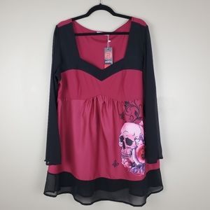 Rosegal Skeleton Blouse Gothic